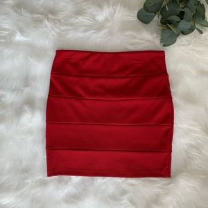Red pencil skirt